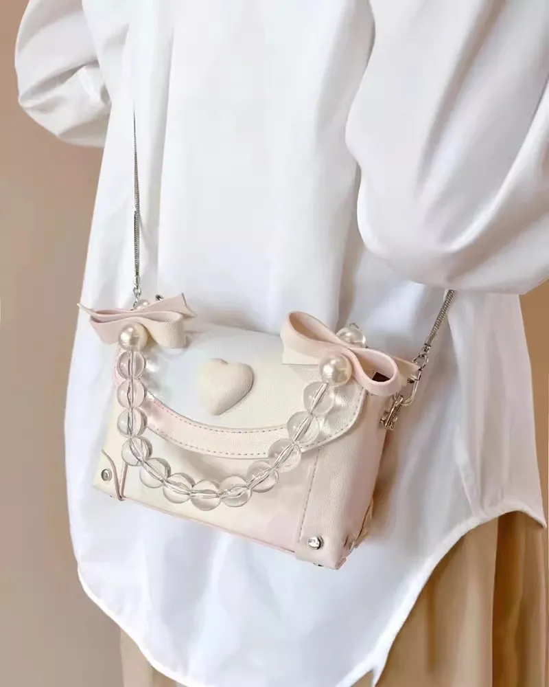 DHgate.com:Sweet Pink Fairycore Messenger Bag with Pearl DHgate.com:Sweet Pink Fairycore Messenger Bag with Pearl