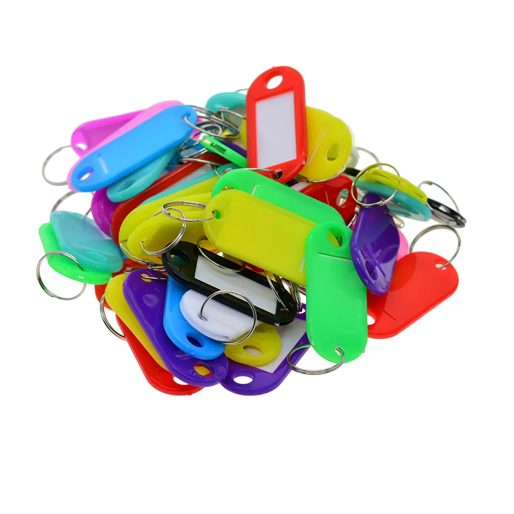 Durable 50-Pack Plastic Key Tags with Clear Label Window for Easy ...