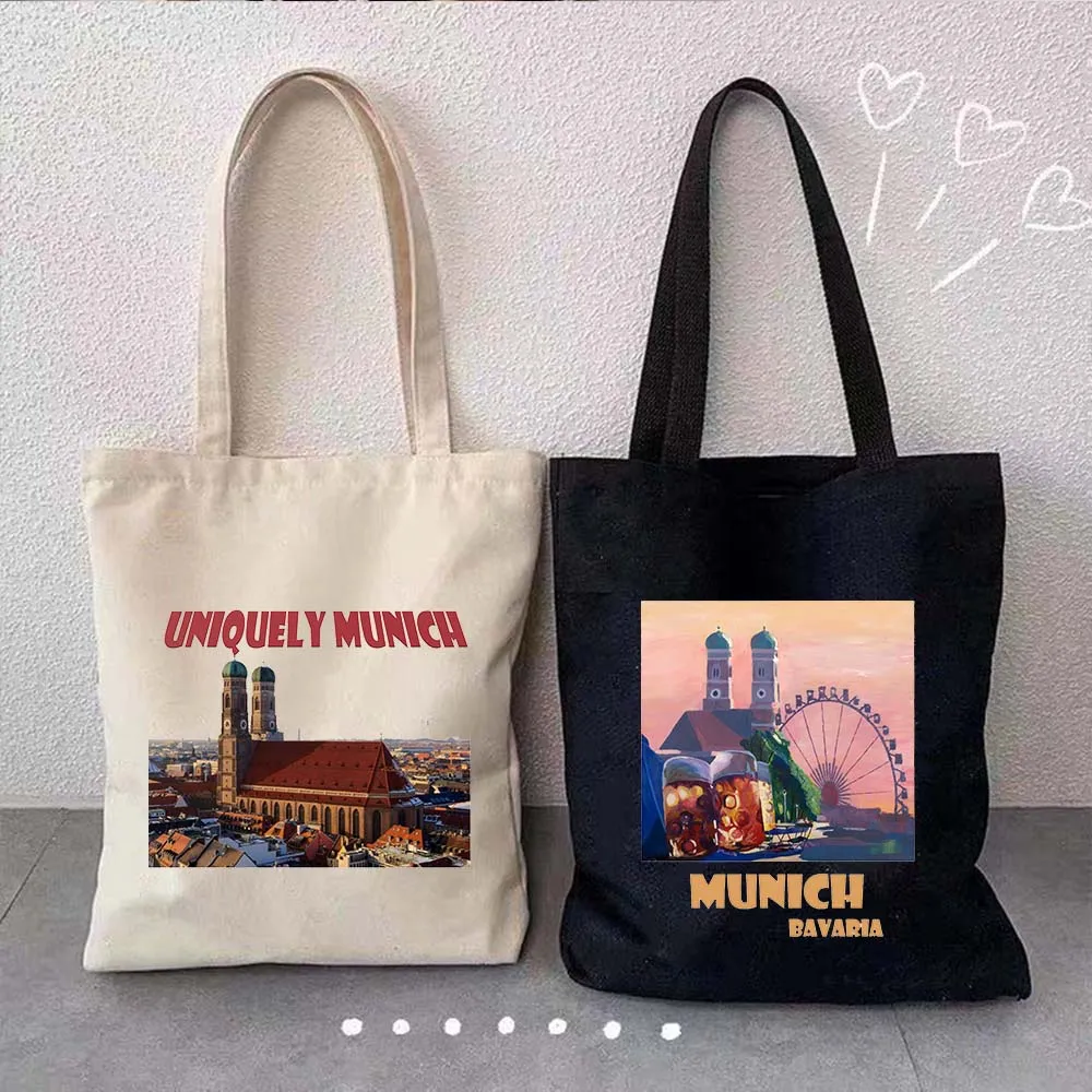 Vintage Munich Travel Tote Bag: German Souvenir Canvas Vintage Munich Travel Tote Bag: German Souvenir Canvas
