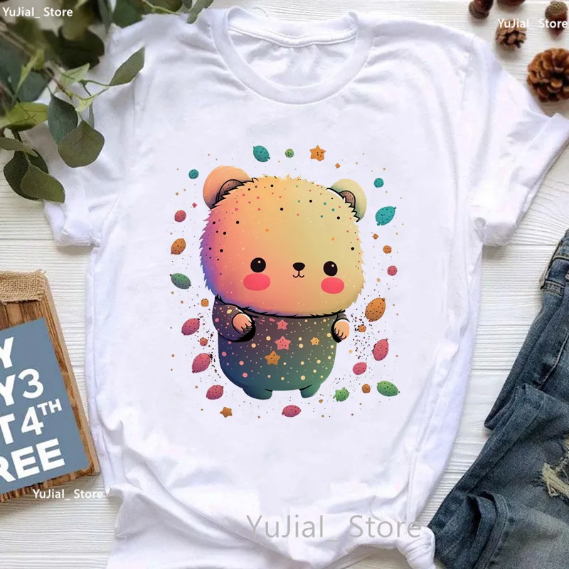 Camiseta De Manga Corta Casual De Mujeres Harajuku Kawaii Summer