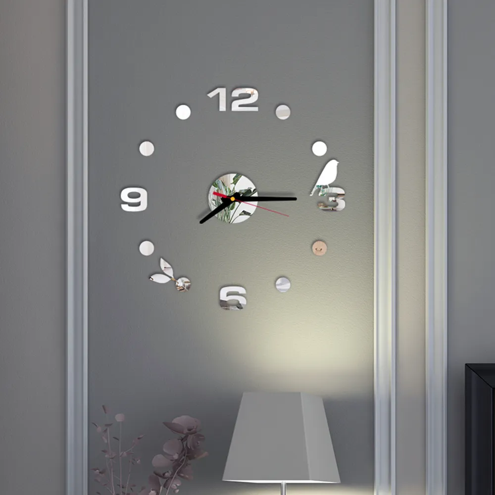 Mini Sticker Clock DIY 3D Luminous Wall Clock Stickers - Modern Digital Clock, Silent ...