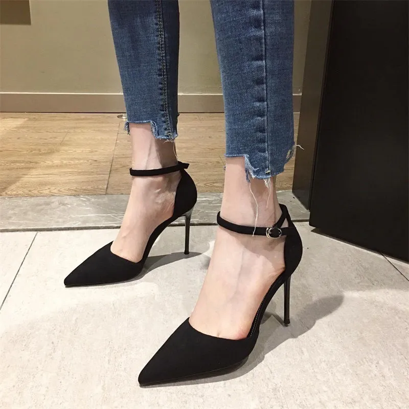 Sandalias De Tacón Para Mujer, Tacón Puntiagudo