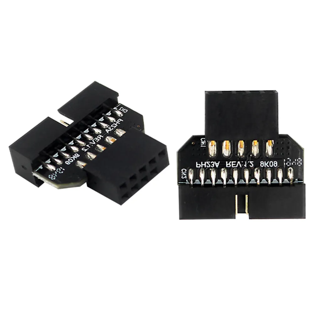 USB 2.0 9-Pin to USB 3.0 20-Pin Adapter Professional Motherboard Front Panel Connector Converter Computer Peripherals
