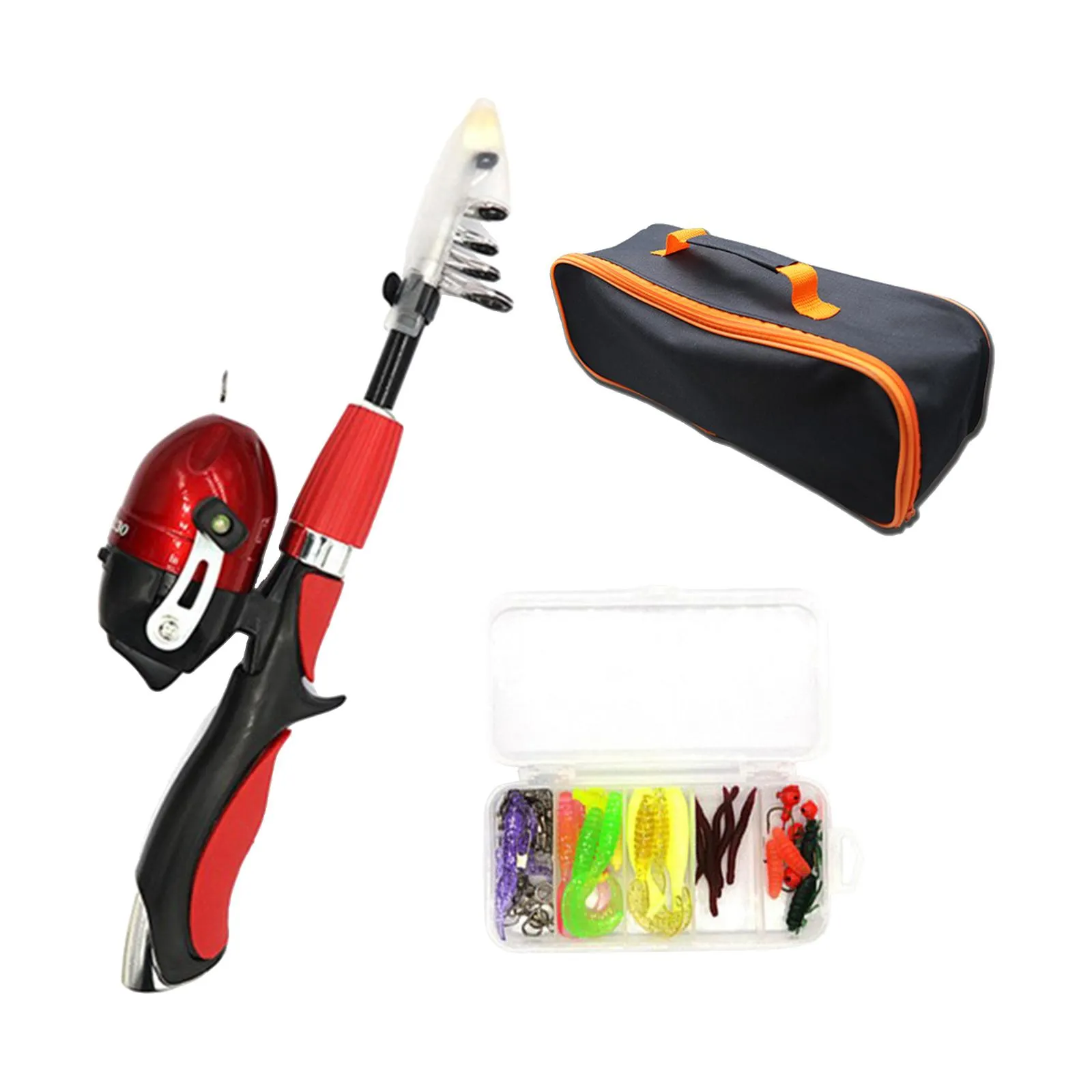 compact fishing pole kit Portable Mini Small Rod and Spinning Reel Combos, Telescopic 38inch Pocket Pen Fishing with Line Lures Hooks for Raft, River, Lake, Ice Fishing and So On (Black) and the speed ratio is 4.3 Fishing Rod and Reel Combo