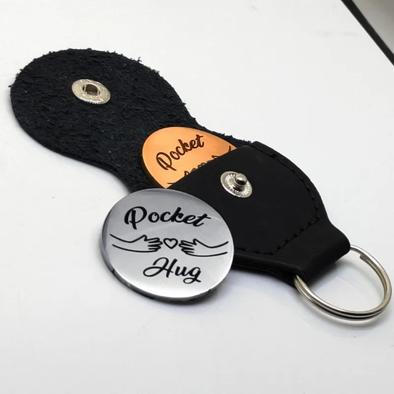 CREATCABIN Pocket Hug Token Keychain – Stainless Steel Encouragement Gift For Long Distance Relationships, Friends & Family - View #11