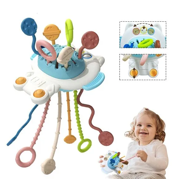 Montessori Pull String Toy Sensory Learning, Baby Development