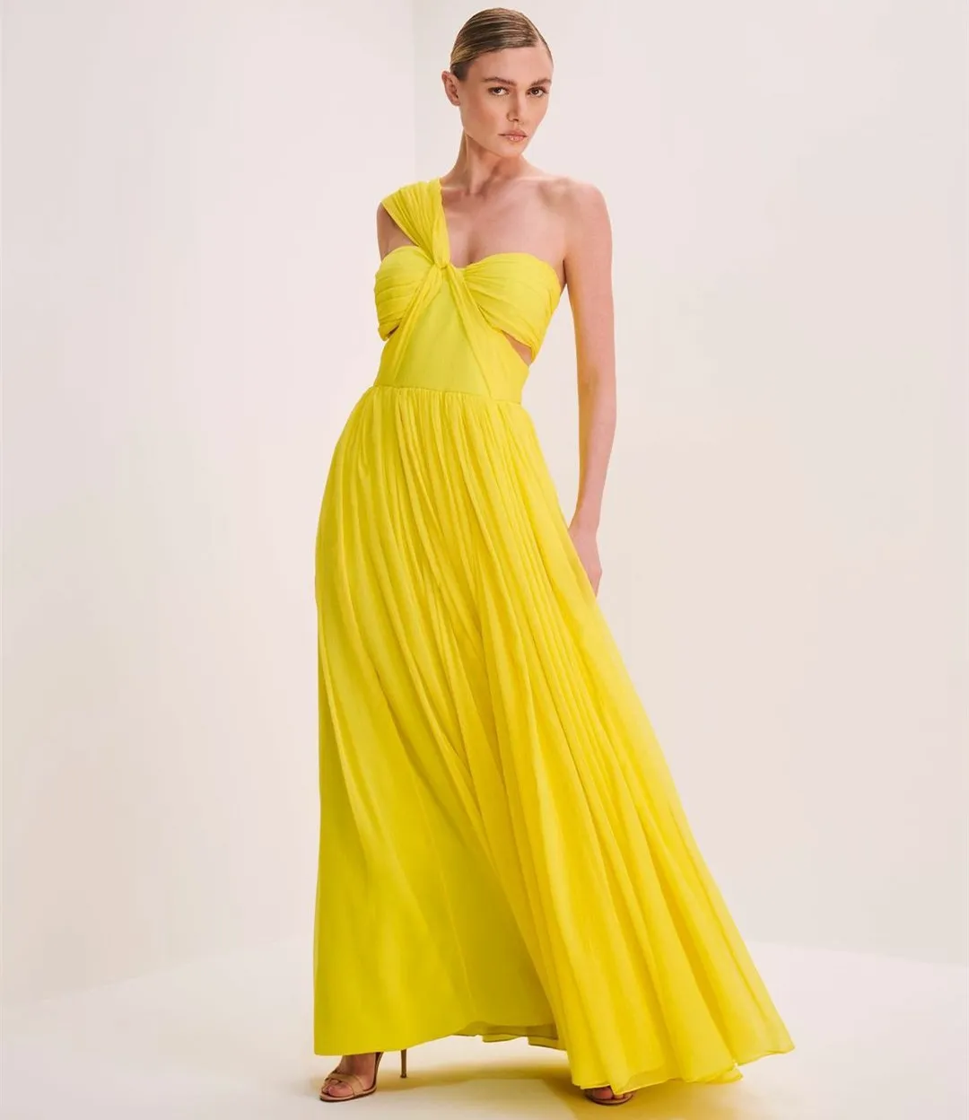 white christmas dresses One Shoulder Chiffon Floor-Length Bridesmaid Dresses – MarryLover main image 1