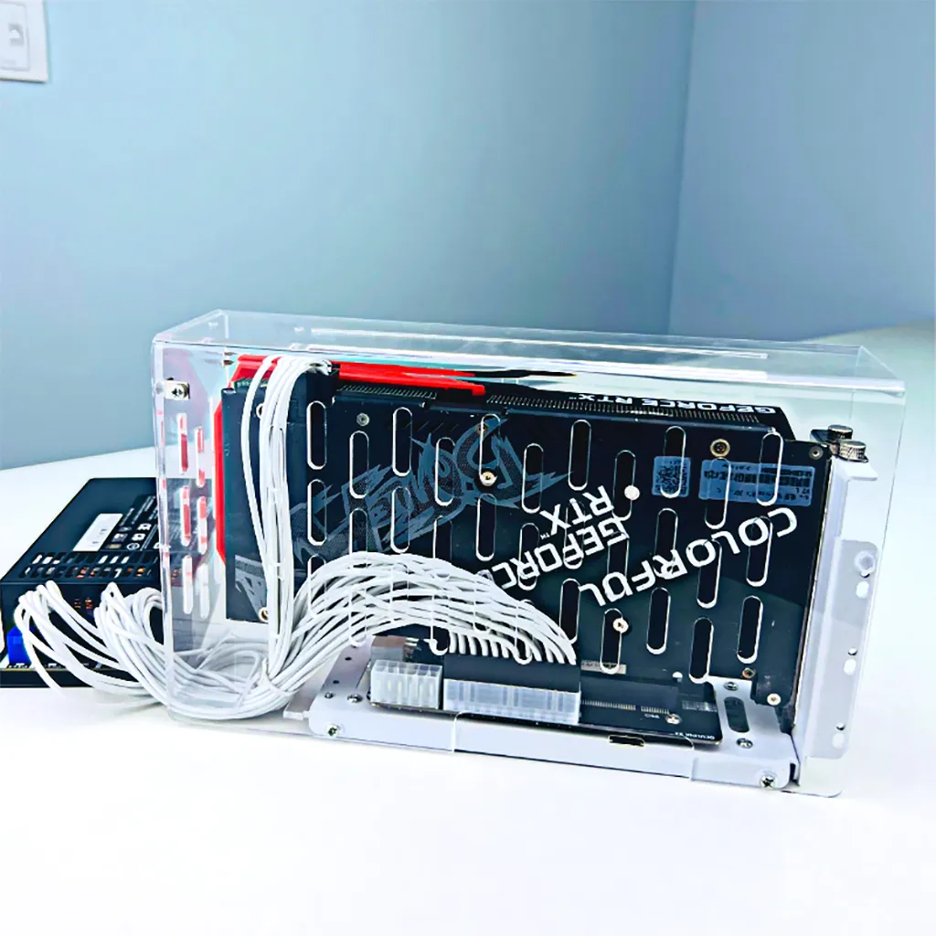 External Egpu Rack Mounted Metal Bracket Base and Acrylic Frame for Oculink...