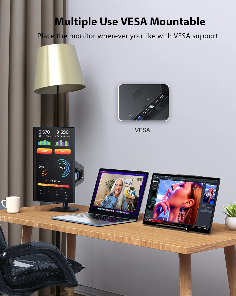 UPERFECT 14.0 Inch Touch Screen Portable Monitor USB VGA OTG HDMI Second Display For Computer Laptop PC MAC PS4 PS5 Raspberry Pi