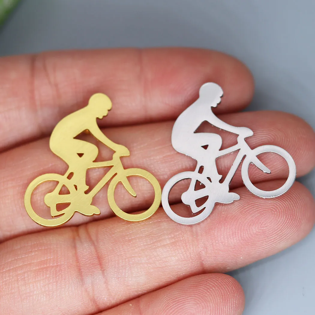 Bicycle Charms for Jewelry Making, DIY Metal Bike Rider Pendant