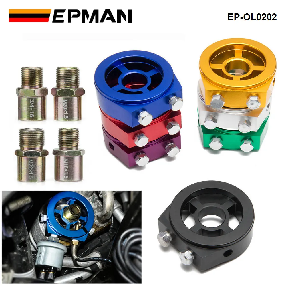 thumbnail image 2 of Ds-auto-parts Silver Oil Filter Sandwich Adapter Plate – For Oil Pressure/Temp Gauge Or Remote Filter 2 of 2