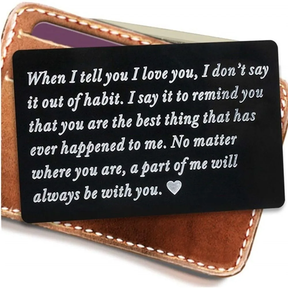 To The Wonderful Man I Love You Wallet Card - Engraved Metal Insert Gift For Husband Or Boyfriend