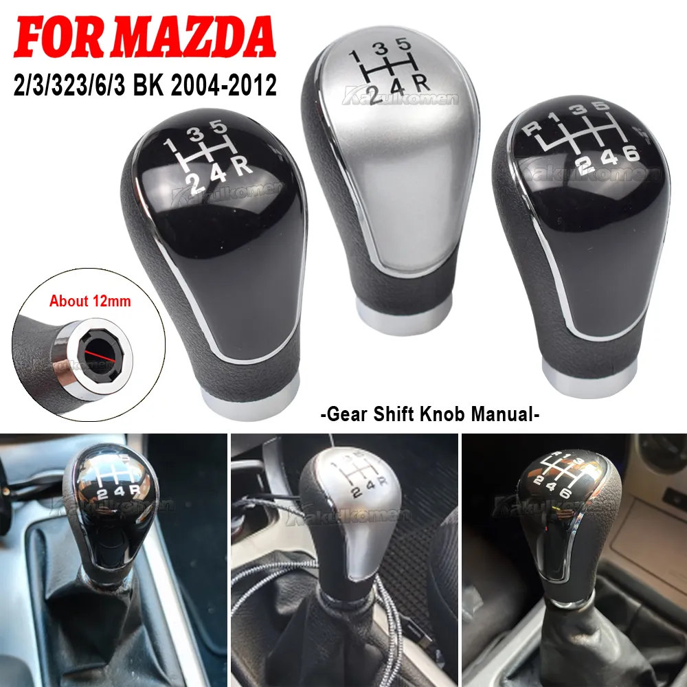 DHgate 2024 Mazda 2 3 6 323 BK 12mm 5 6 Speed Gear Shift Knob Lever Stick Head Handle Automobiles Motorcycles
