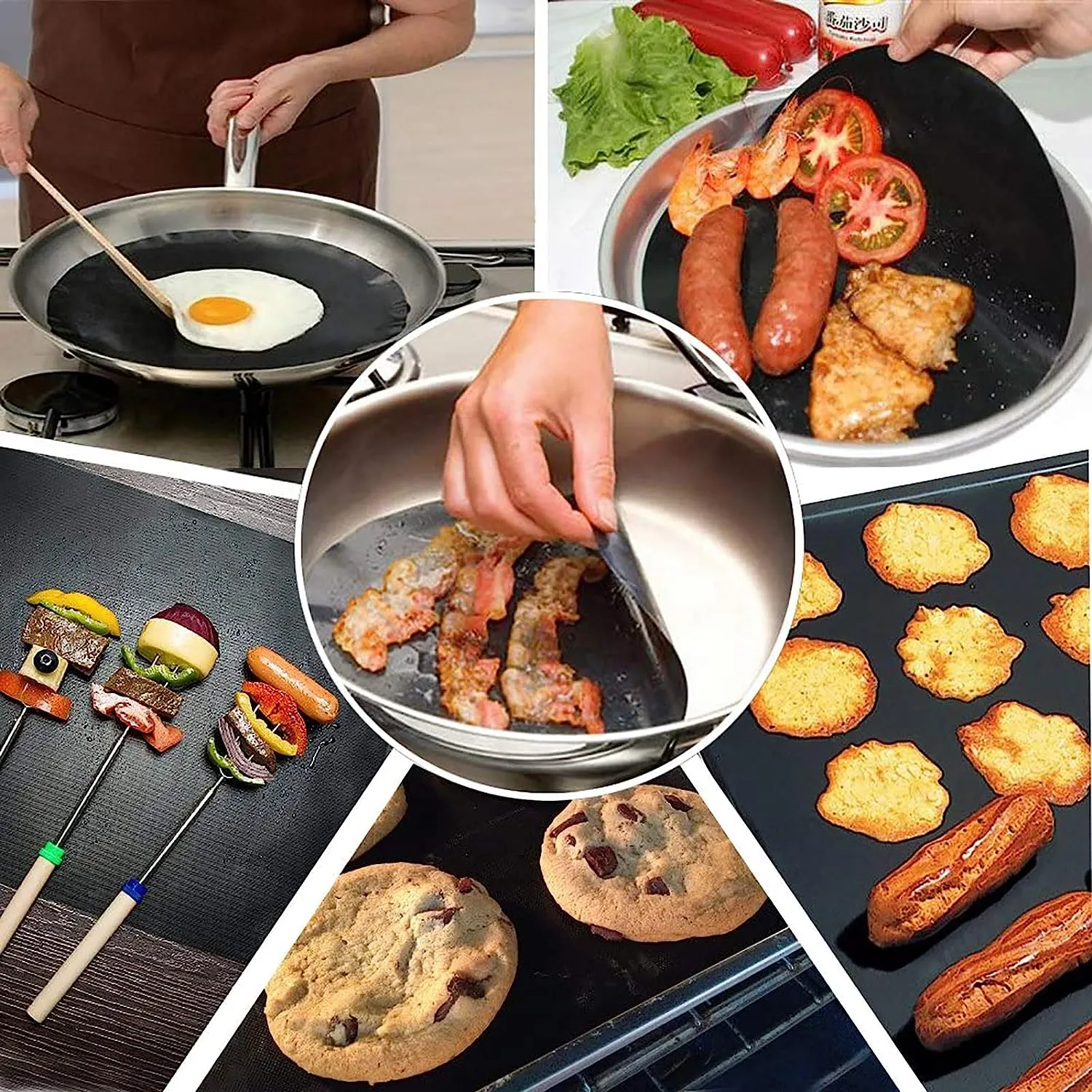 BBQ Grill Mat 5 Reusable Non Stick Heat Resistance Baking Mat For Outdoor Cooking Grilling Picnic 4050cm Black From Homepro19 32.39 DHgate.Com
