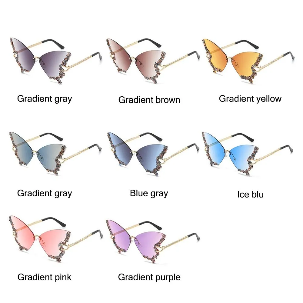 Rhinestone Butterfly Frame Oversized Sunglasses for Women  display picture 1