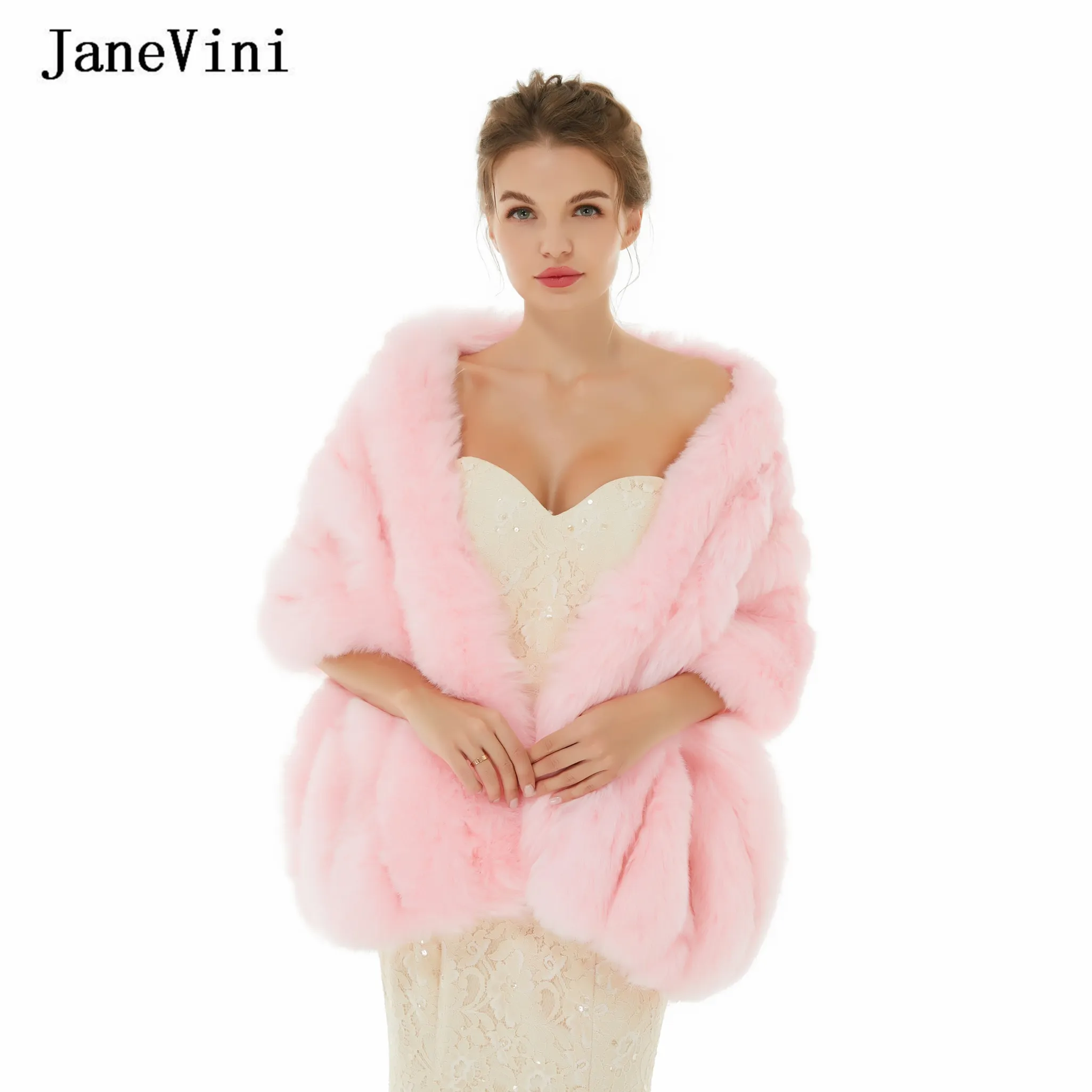 Save Big on Bulk Winter Wedding Dress Fur Capes Faux Fur Wedding Shawl  Wrap: Elegant Bridal Cape Winter, Blush Pink, Perfect For Evening Parties  And