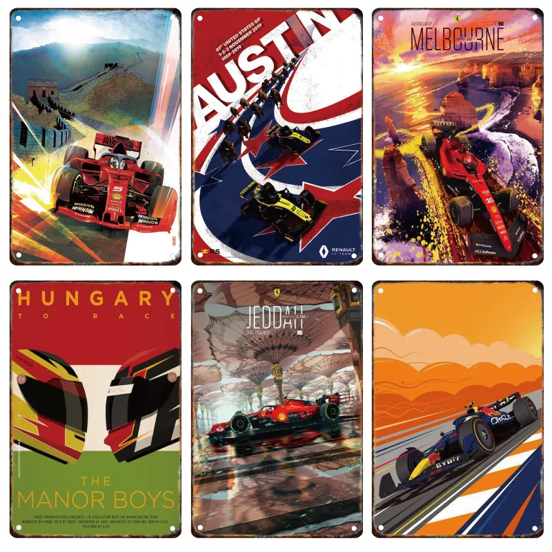 F1 Racking Signs F1 Racing Metal poster my wall Signage - Modern City...