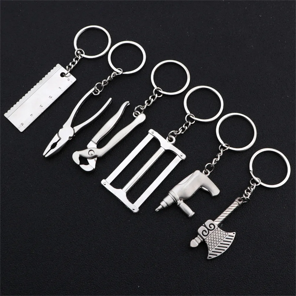 Showel Keychain Car Keychains, Mini Tools Wrench Keychain Creative Portable Ruler ...