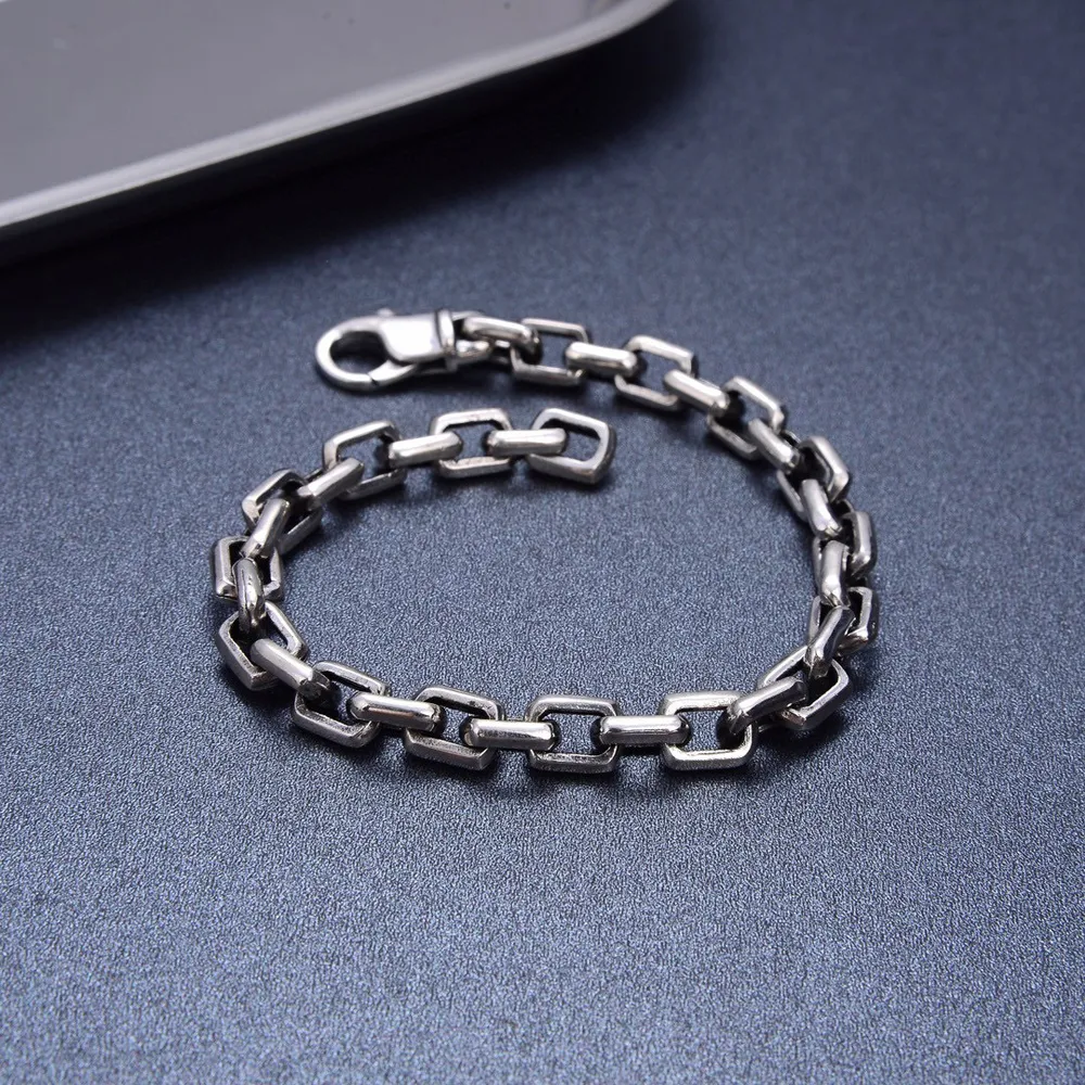 アクセサリー VINTAGE SILVER 925 MENS BRACELET Vintage 925 Sterling Silver Twist Rope Chain Bracelet for