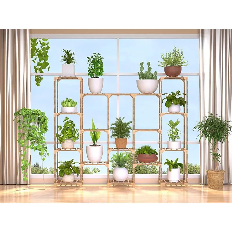 Wood 7-Tier Plant Stand Indoor Outdoor Ladder Shelf Holds 17 Potted Plants  from Dhgate Children Tables - price 279.82