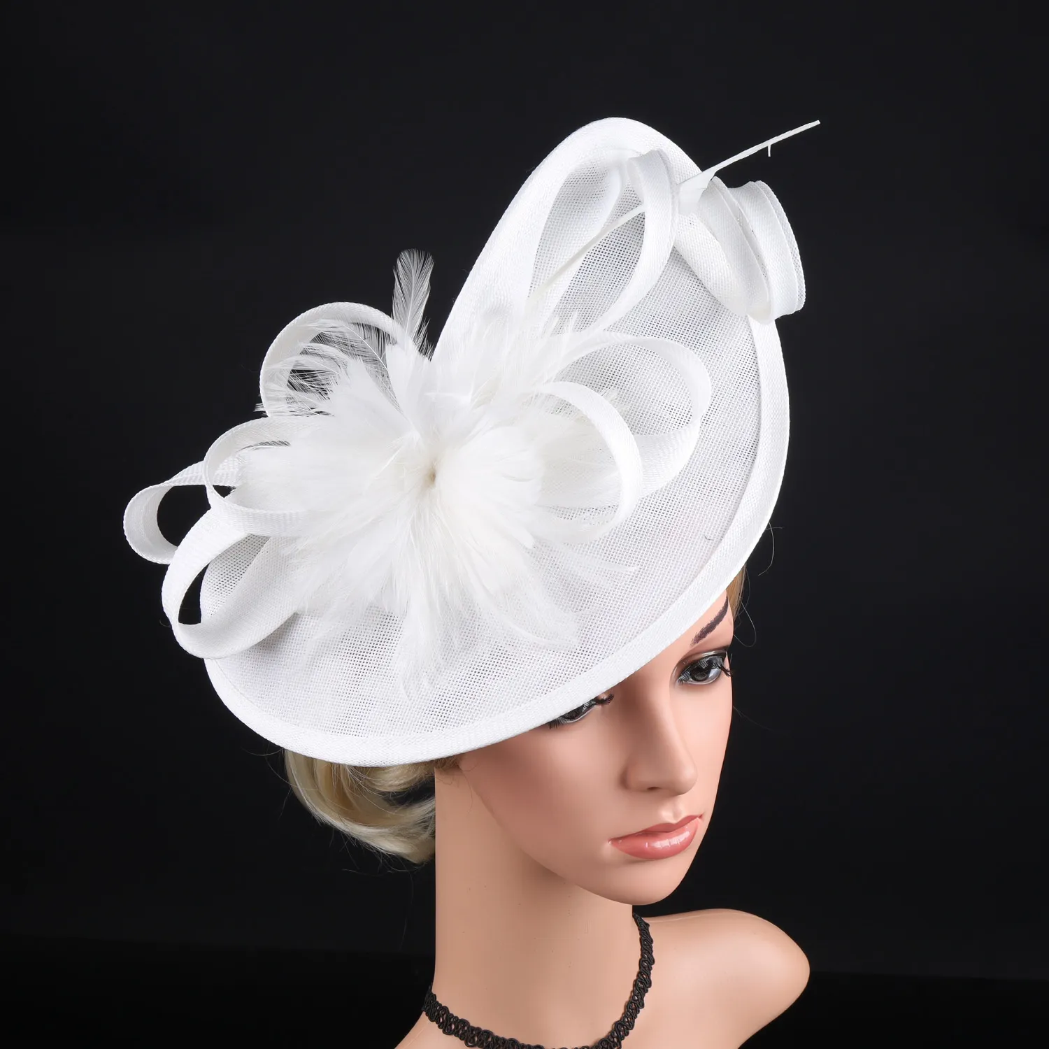 Tea Party Fascinator Hats For Women: Elegant Feather Flower 