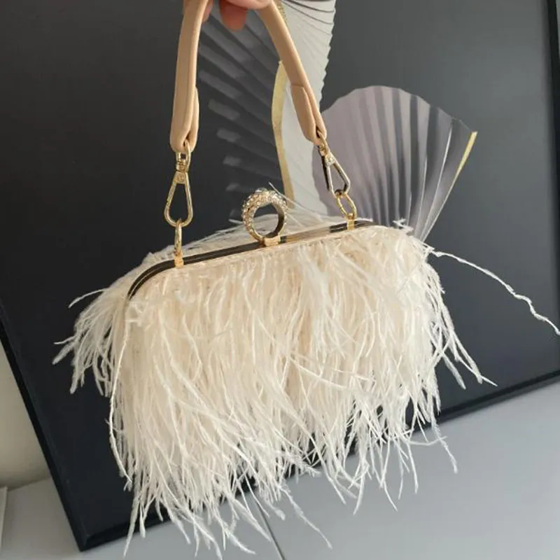 Feather clutch purse sale