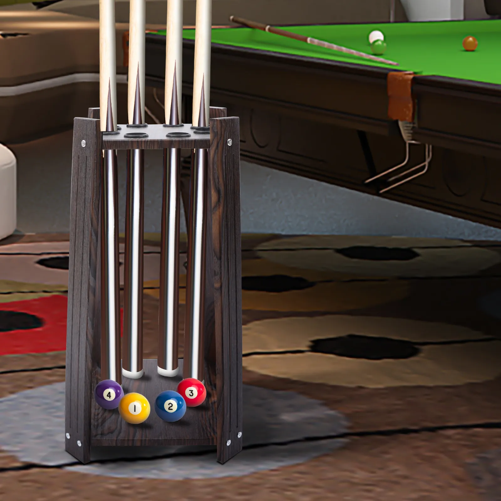 Solid Wood 8 Hole Billiard Cue Rack Multifunctional... From Ddmyearth ...