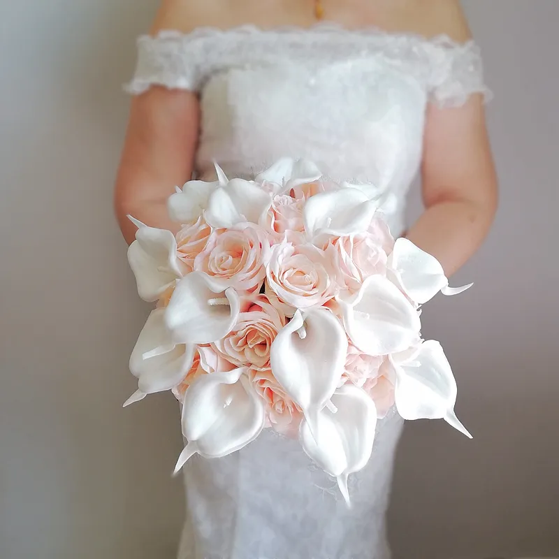 Custom Pink Roses Stunning Custom Pink Rose and White bridal bouquets...