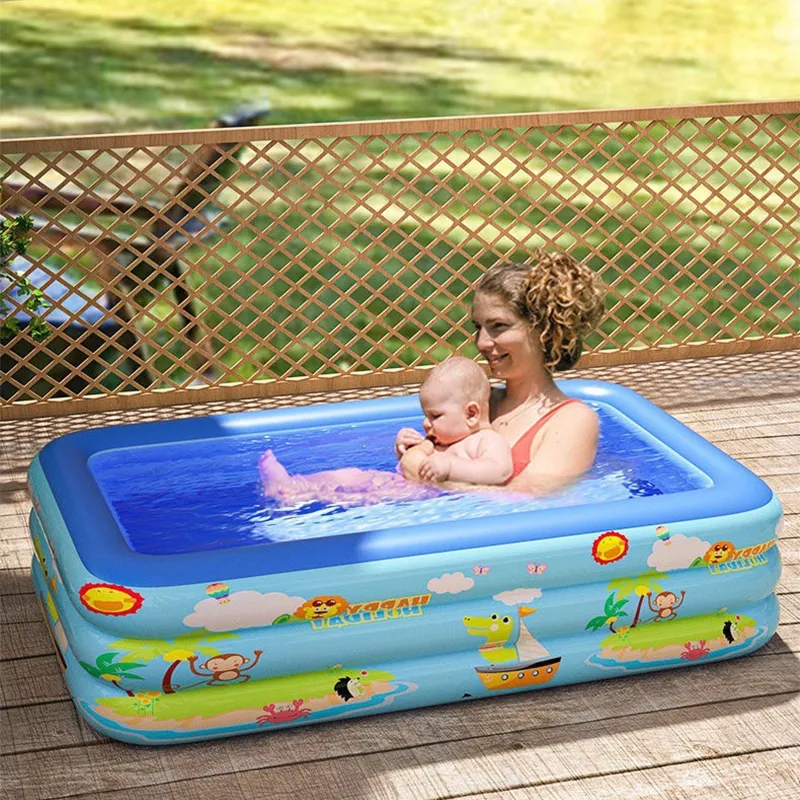 【匿名配送】Swimming Pool Thicken PVC Rectangular Inflatable Swimming Pool for Summer