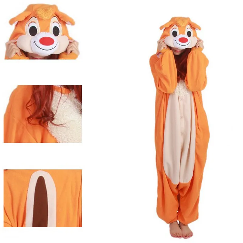 Adorable Chipmunk Kigurumi Adult Squirrel Onesie Costume, Soft - Main Image