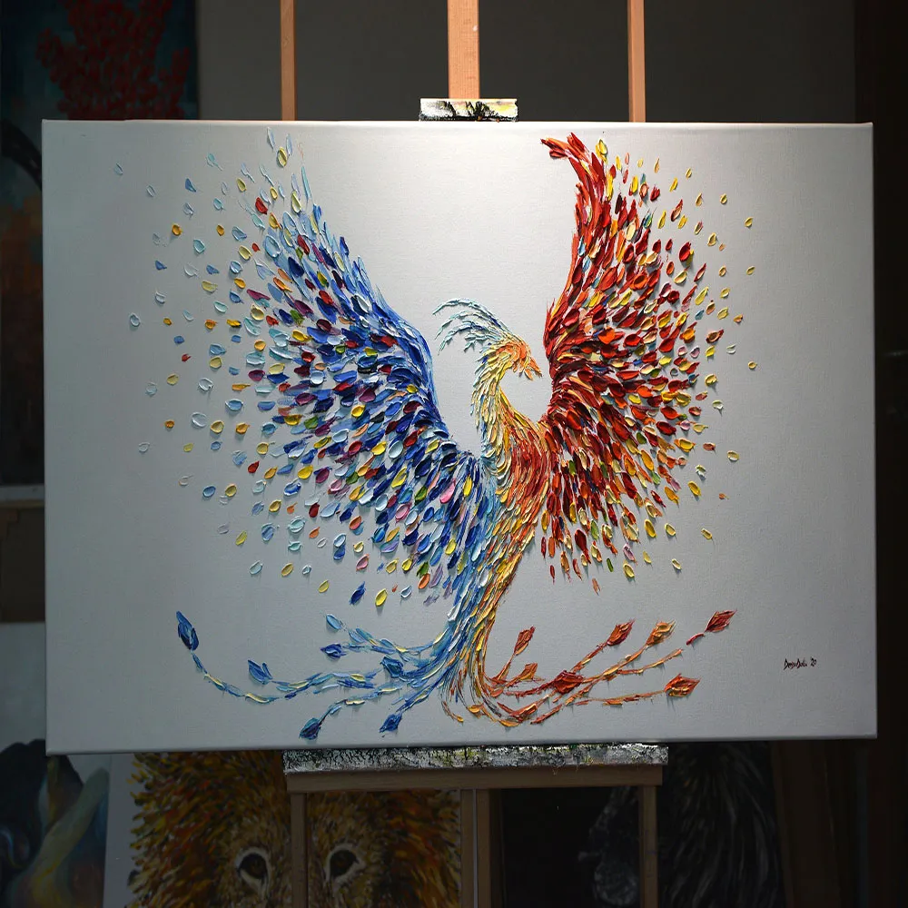 Contemporary Abstract Phoenix Bird Painting ORIGINAL