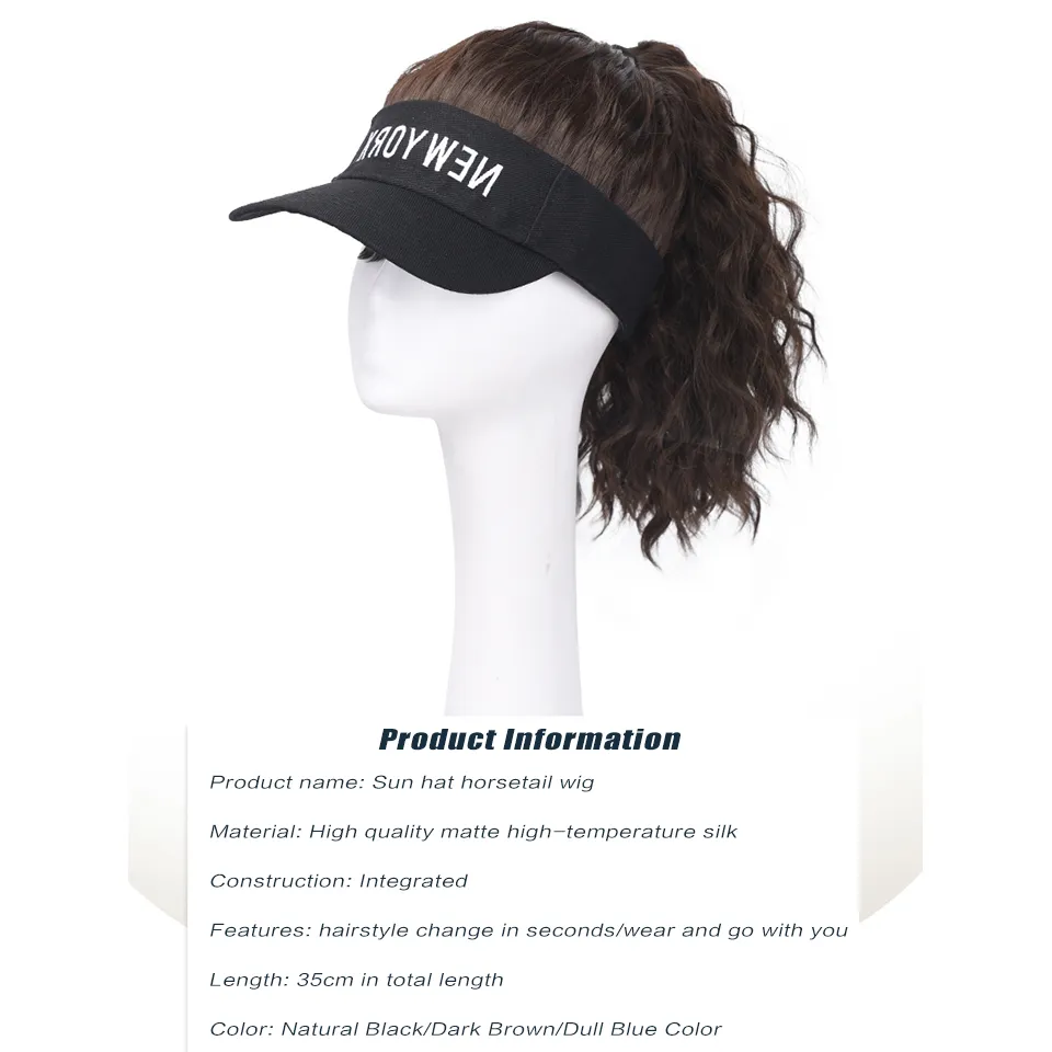 2024AOSI Ponytail Baseball Cap with Synthetic Curly Wigs