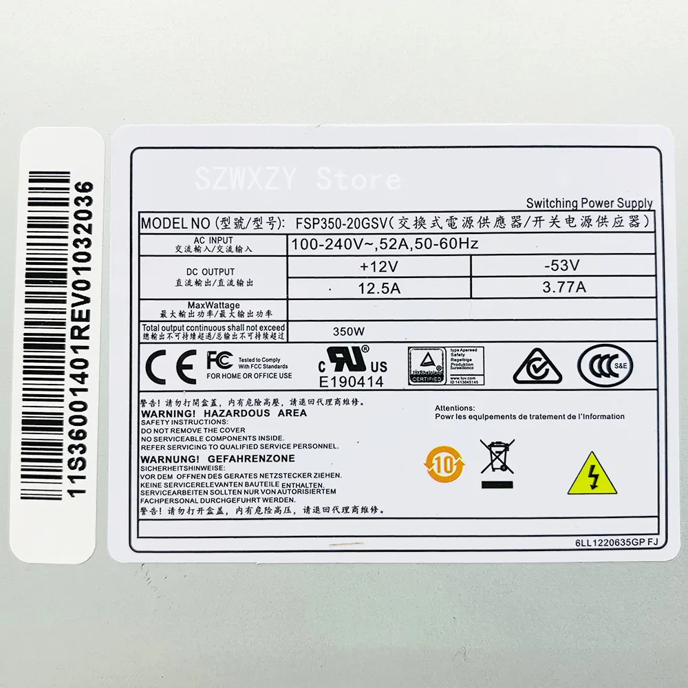 Refurbished Power Supply FSP350-20GSV DPS-300AB-81 FSP300-20GSV 350W 20Pin 4Pin For Server Computer Used 100% Tested Fast Ship