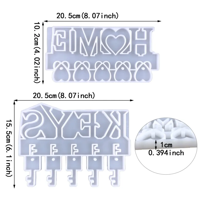 Save Big on Bulk Resin Keychains Molds Silicone Epoxy Resin Molds For  Keychains Wall Hanging Organizer Board Resin Mold For Key Holders Best  Deals