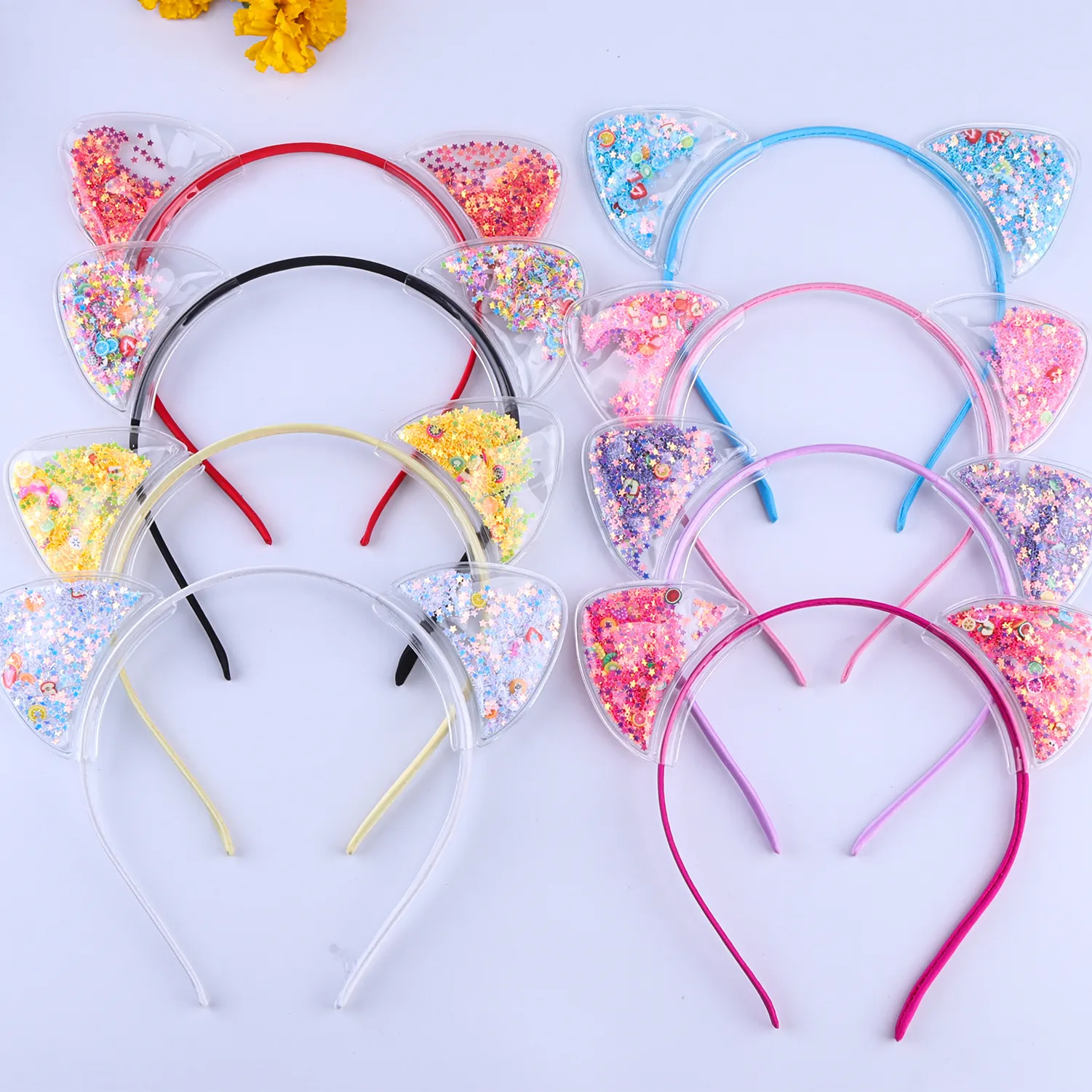 Lace Cat Ears Unicorn Headbands 2 PCS Halloween Cosplay Costume Accessory Black Lace Cat Ears Headband With Veil - Masquerade Festival  main image 2