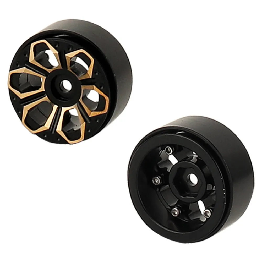 COOWOO Brass RC Wheel Rings, Internal Clamp Beadlock Rings Upgrade Parts For 1/18 TRX-4M RC Crawler Cars With 1.0" Wheels, Compatible With