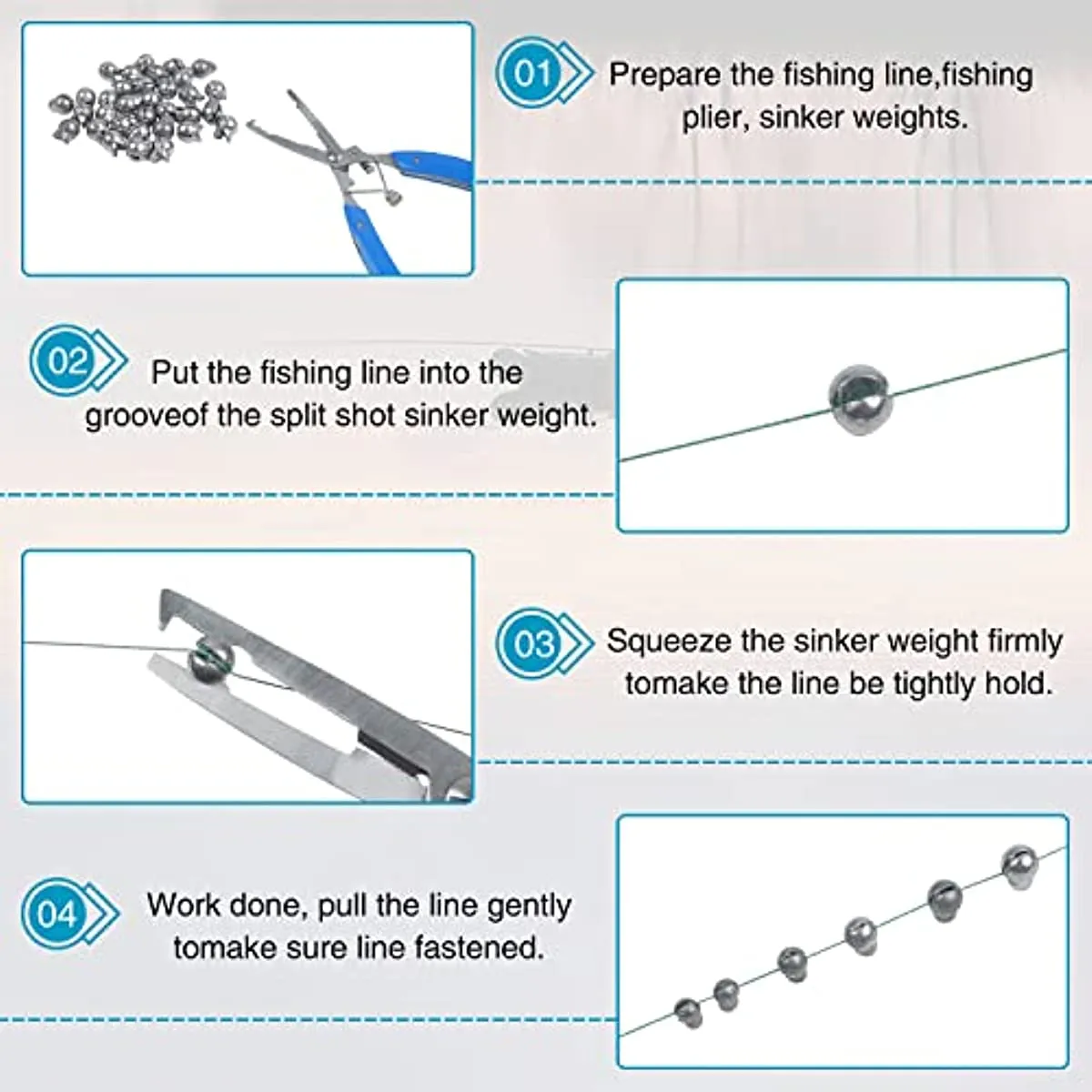 Split Shot Set Up Fishing Line For Trout 100PCS Removable Split