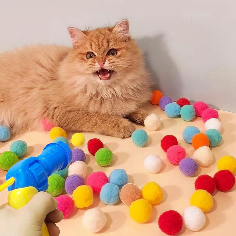 Fuzzy Balls For Cats Cat Toy Balls, 20Pcs Premium Soft Pom Pom