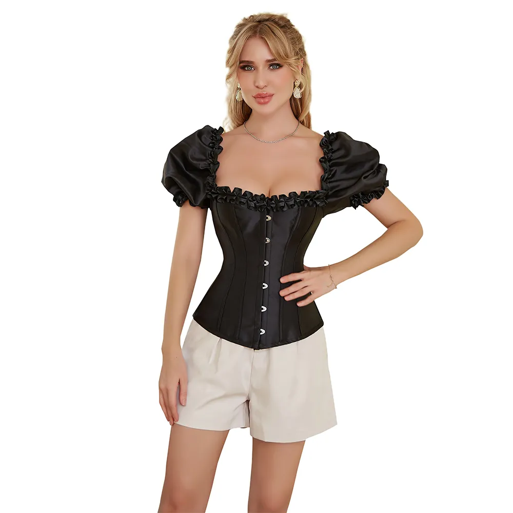 Amazon.com: GYTHTPZR Women Puff Ruffle Sleeve Overbust
