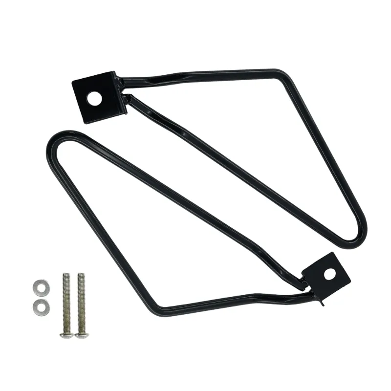 Universal Motorcycle Saddlebag Support Bars - Stainless Steel Brackets, Black, Fits Honda , Kawasaki & More