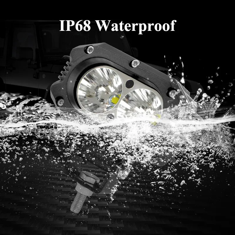 4" LED Work Light Bar – 240W Spot/Flood Combo, Amber Fog Lights For Trucks, ATV, UTV, Jeep