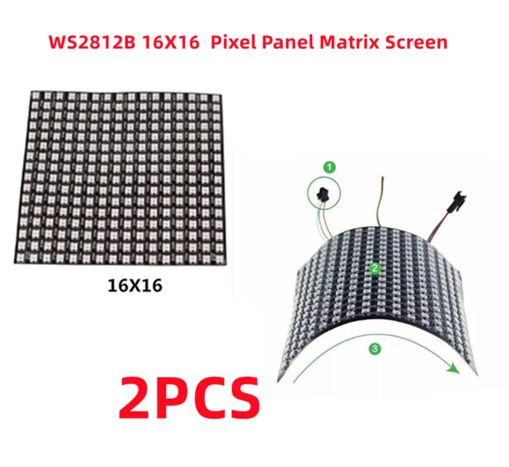 DHgate.com:WS2812B Flexible LED Matrix Panel: 8x8, 8x32 & 16x16 Pixel ...