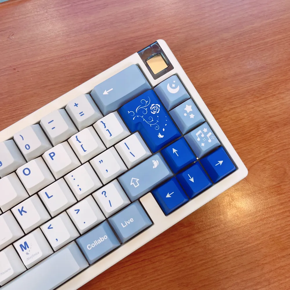 Starry Night Computer Keyboard Starry Night PBT Keycaps - 142 Keys Cherry Profile Side-Printed ANSI ...