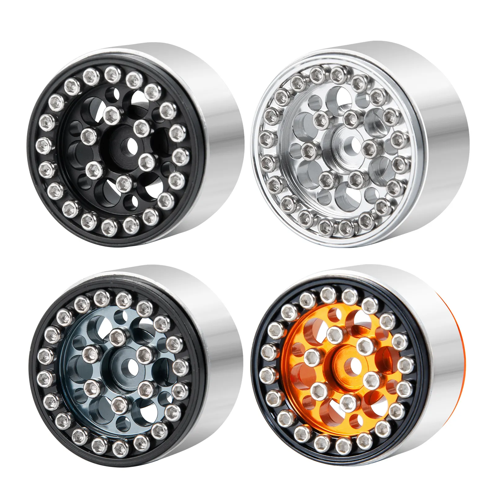 Jantes Black TREAL 1.0'' Beadlock  X4  Pour SCX24 Bronco Gladiator C10 Deadbolt Type C X0039cqv8r