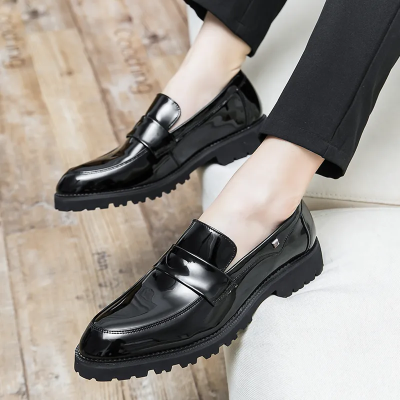 FRASOCUS Mens Dress Shoes Slp-on Loafers Leather Shoes For Men N