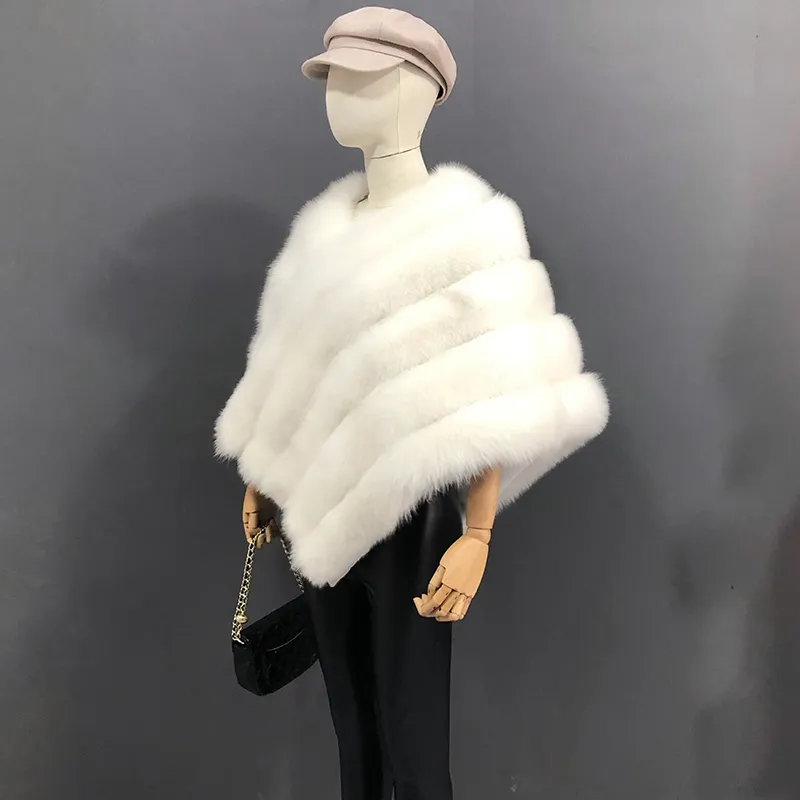 Wedding Party Clothing Women Real Fur Cape Fashionable Fox Fur Poncho Vest Coat Jacket Natural Fur Shawl Triangle Cape New Style From 181 88 DHgate