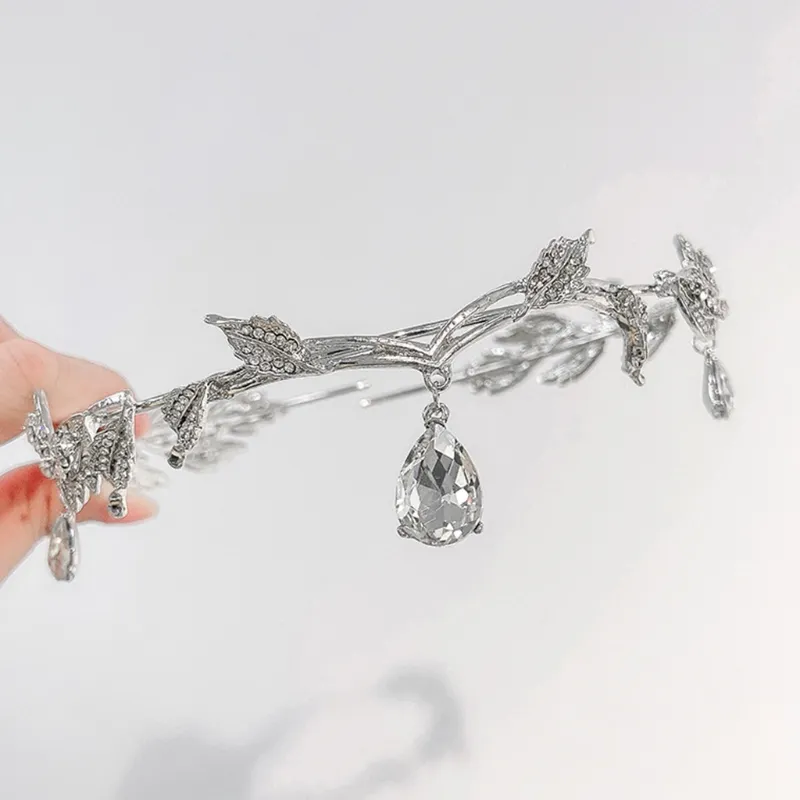 Crystal Wedding Headpiece Water Drop Pattern Metal Iron  display picture 3