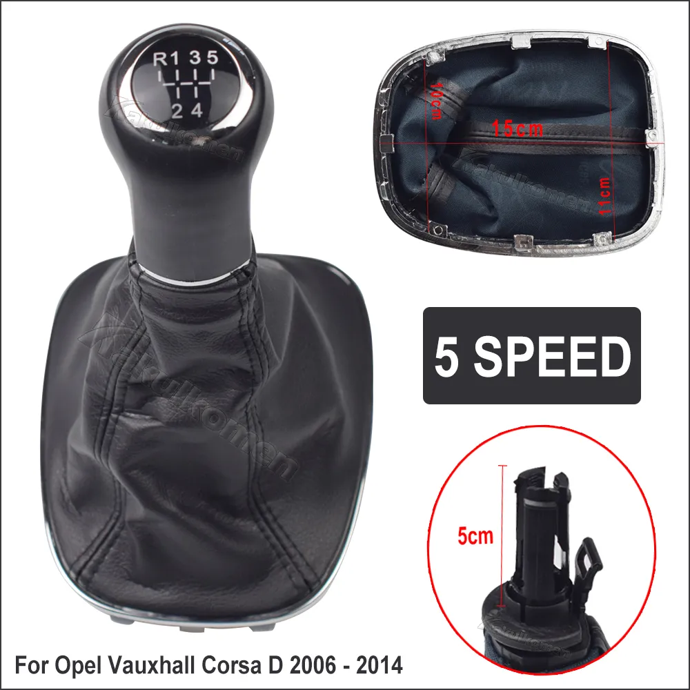 Opel Corsa D 2006 2014 5 6 Speed Gear Shift Knob Lever Stick Gaitor Boot Black Leather