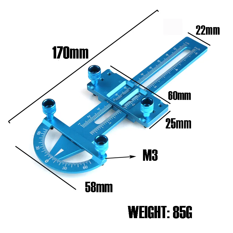 Metal Shock Absorber Ruler Tool 12 cm 4.7 in for 1/8 to 1/24 Scale RC ...