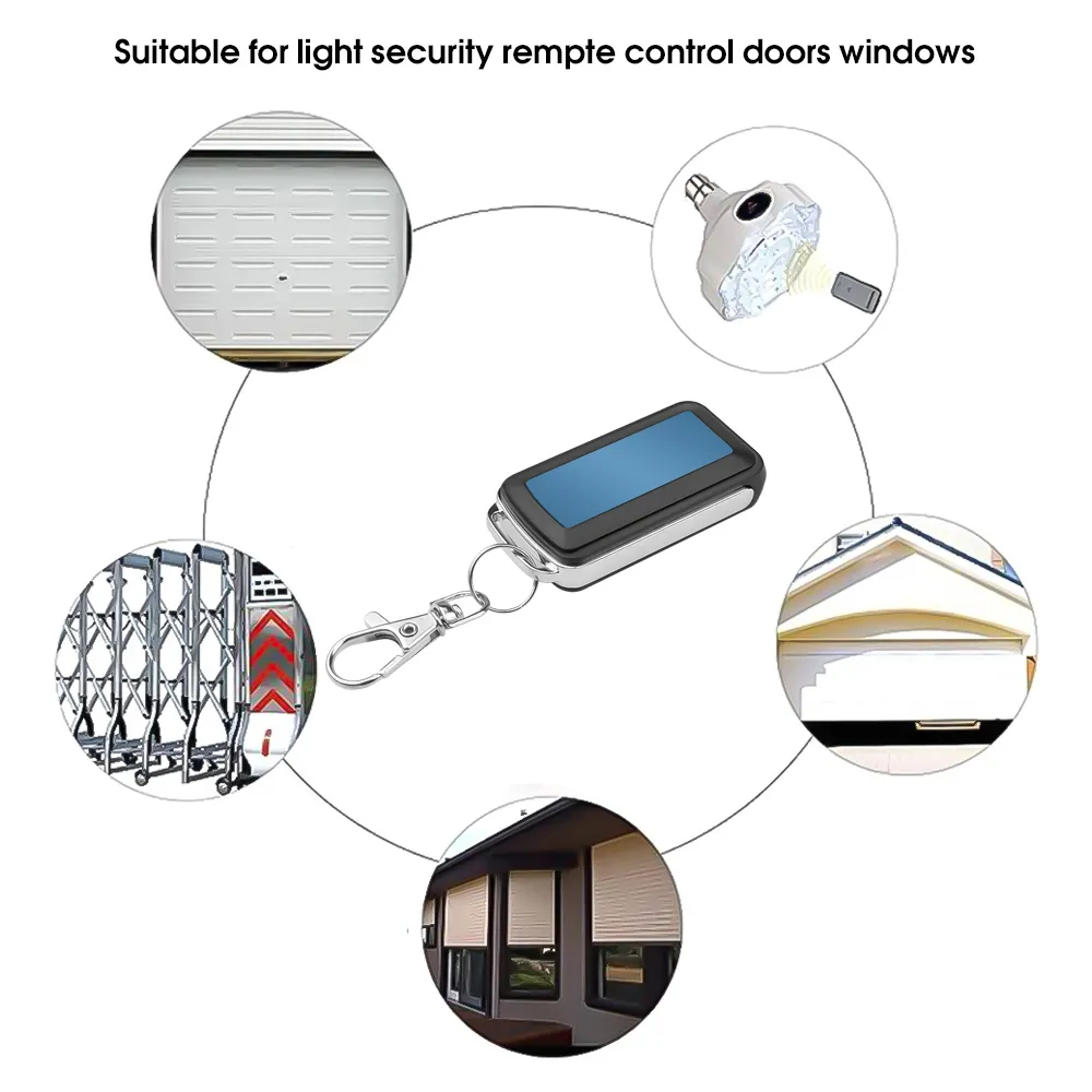 433MHz Universal Cloning Remote Key Fob – Electric Gate & Garage Door Opener, 1 Button, Black